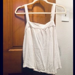 White button side tank top